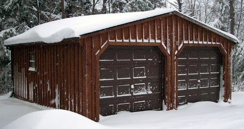 Two Vehicle, Board & Batten Modular Garage