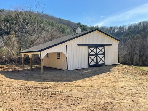 White Trailside Barn