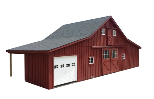 30x24-High-Country-with-2-10-Lean-Tos-Red-Paint