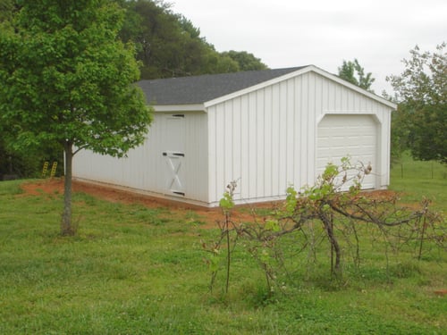 Two Vehicle, Board & Batten Modular Garage