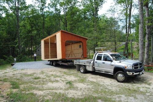 Two Vehicle, Board & Batten Modular Garage