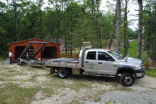 Two Vehicle, Board & Batten Modular Garage