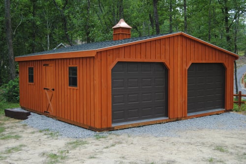 Two Vehicle, Board & Batten Modular Garage