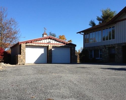 Two Vehicle, Board & Batten Modular Garage