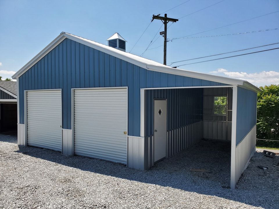 2 Car Garage with Lean To